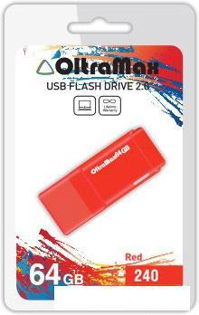 USB Flash Oltramax 240 64GB (красный) [OM-64GB-240-Red] - фото 1 - id-p217682456