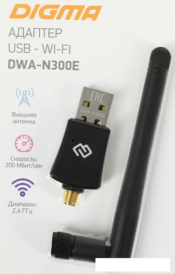 Wi-Fi адаптер Digma DWA-N300E - фото 1 - id-p217830983