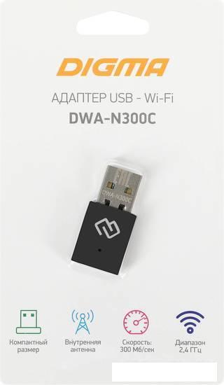 Wi-Fi адаптер Digma DWA-N300C - фото 4 - id-p217831033