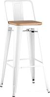 Стул Stool Group Tolix Wood со спинкой YD-H675E-W LG-02 (белый глянцевый/светлое дерево)