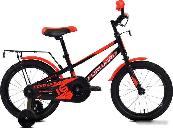 Детский велосипед Forward Meteor 16 2021 (черный/красный) - фото 1 - id-p211712981