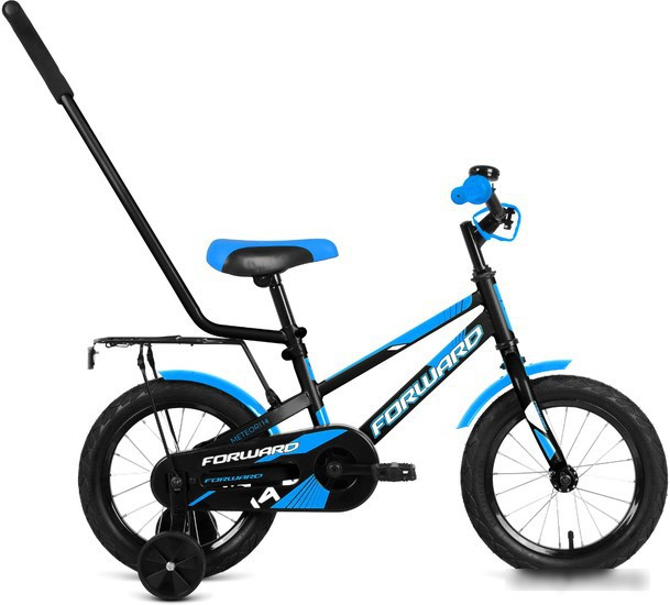 Детский велосипед Forward Meteor 14 2022 (черный/синий) - фото 1 - id-p211713122
