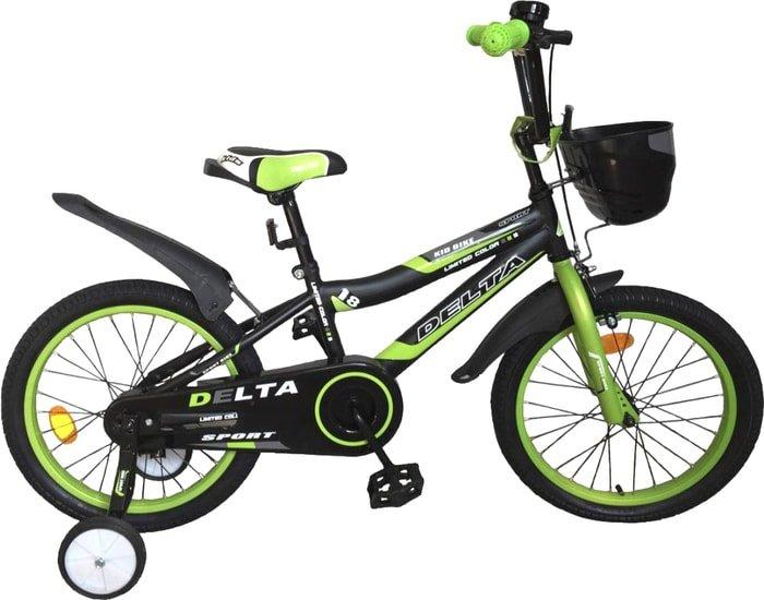 Детский велосипед Delta Sport 18 (черный/зеленый, 2019) - фото 1 - id-p210505042