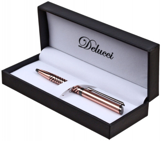 Ручка подарочная шариковая Delucci Legato корпус никелированный - фото 2 - id-p218244899