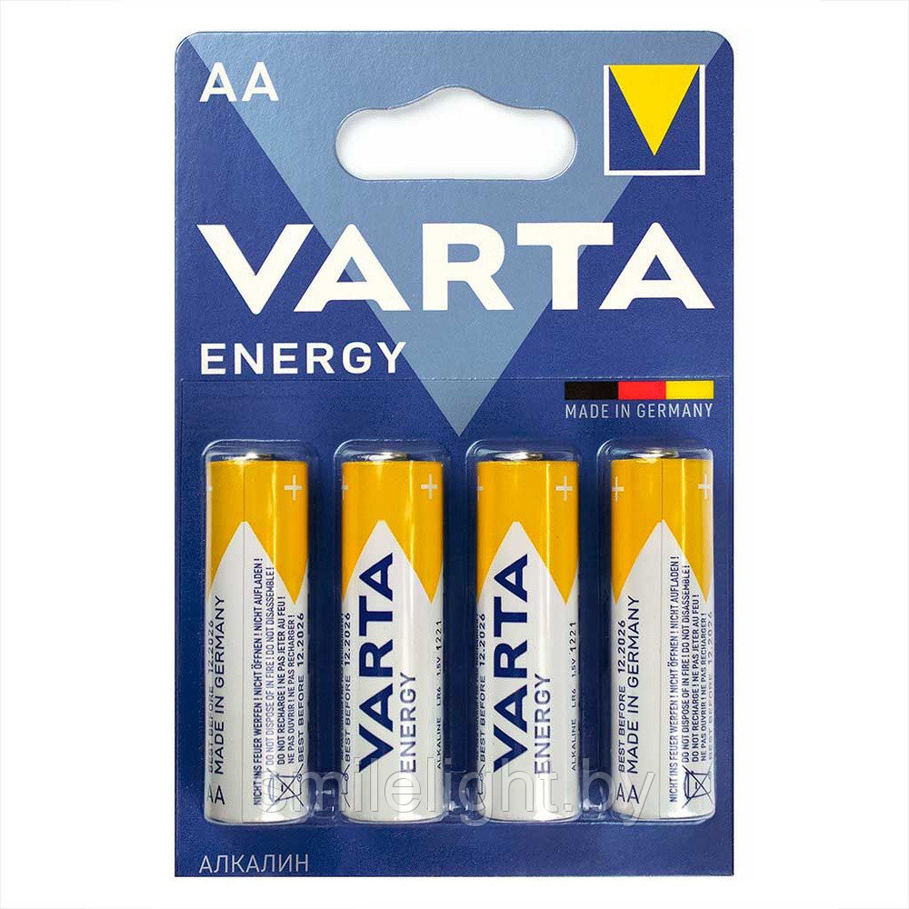 Элемент питания VARTA Energy AA/LR6 Alkaline 1,5V Bl.4 - фото 1 - id-p218087344