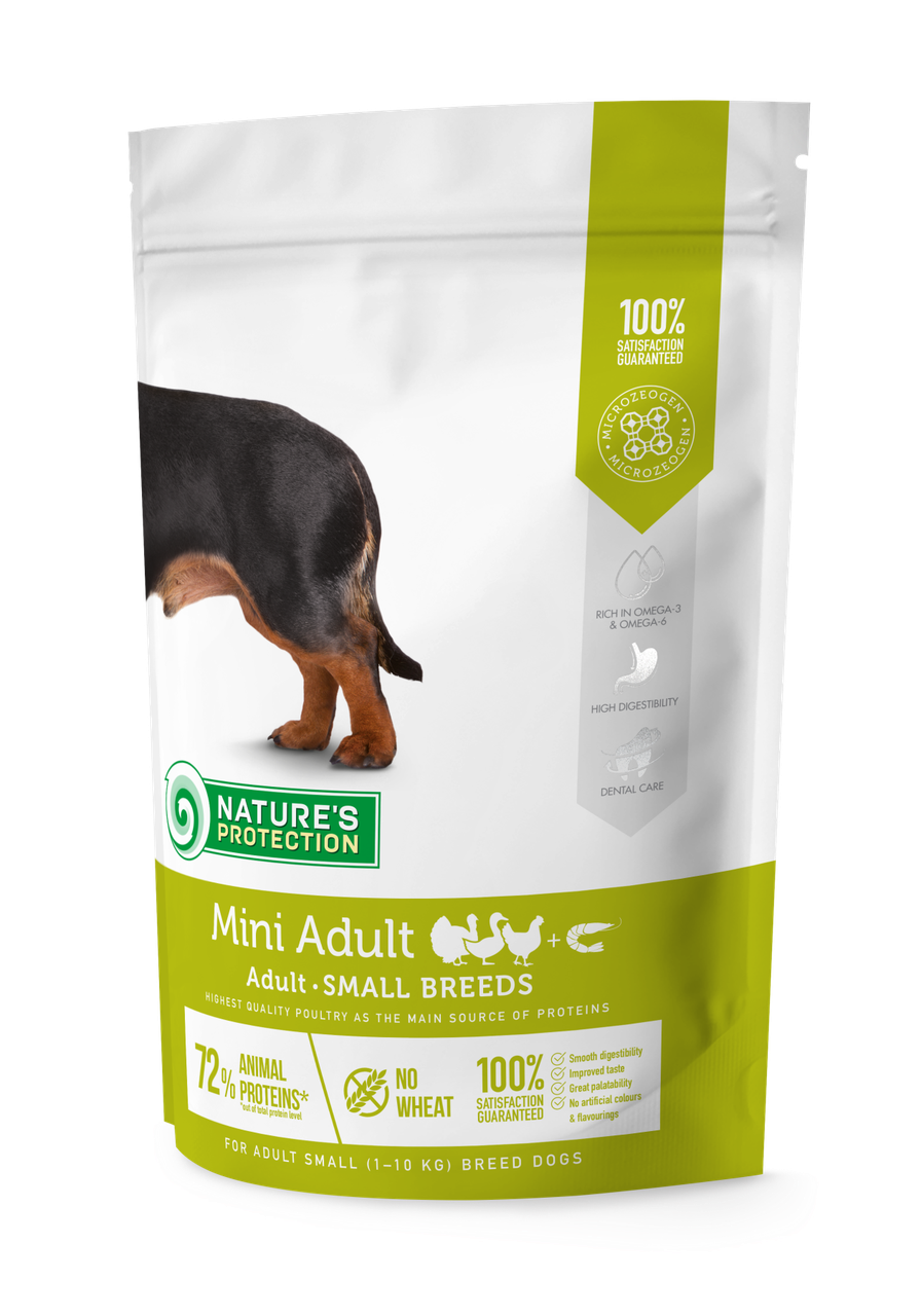 Сухой корм Nature's Protection Mini Adult Poultry для взрослых собак мелких пород 500 гр.