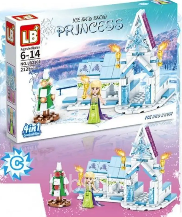 Детский конструктор для девочек Холодное сердце ледяной замок Эльзы frozen LB2101, аналог лего lego 212 дет. - фото 2 - id-p218254028