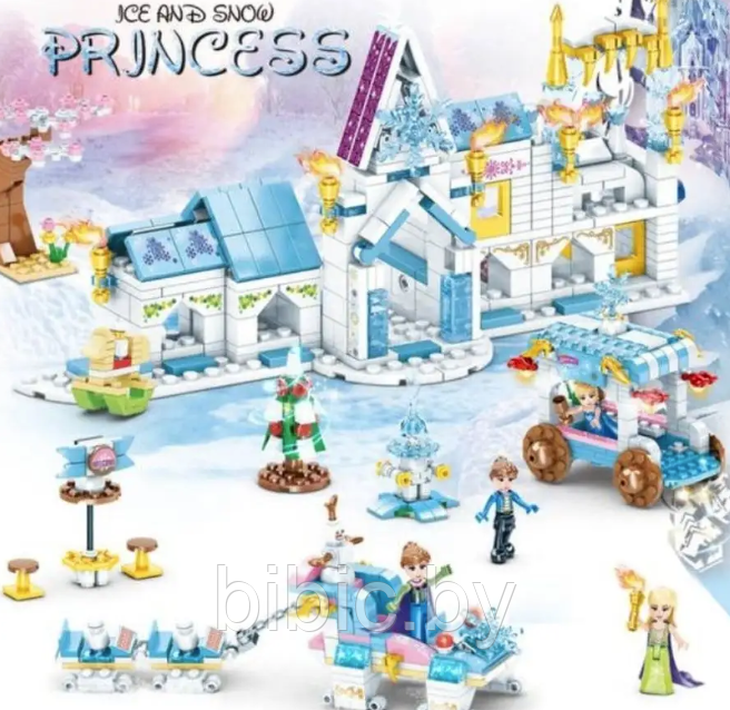 Детский конструктор для девочек Холодное сердце ледяной замок Эльзы frozen LB2101, аналог лего lego 212 дет. - фото 3 - id-p218254028