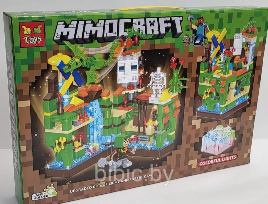 Детский конструктор Minecraft Лесная пещера Майнкрафт GT-108 серия my world аналог лего lego LED, 330 деталей - фото 2 - id-p218263240