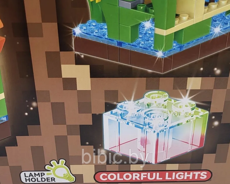 Детский конструктор Minecraft Лесная пещера Майнкрафт GT-108 серия my world аналог лего lego LED, 330 деталей - фото 3 - id-p218263240