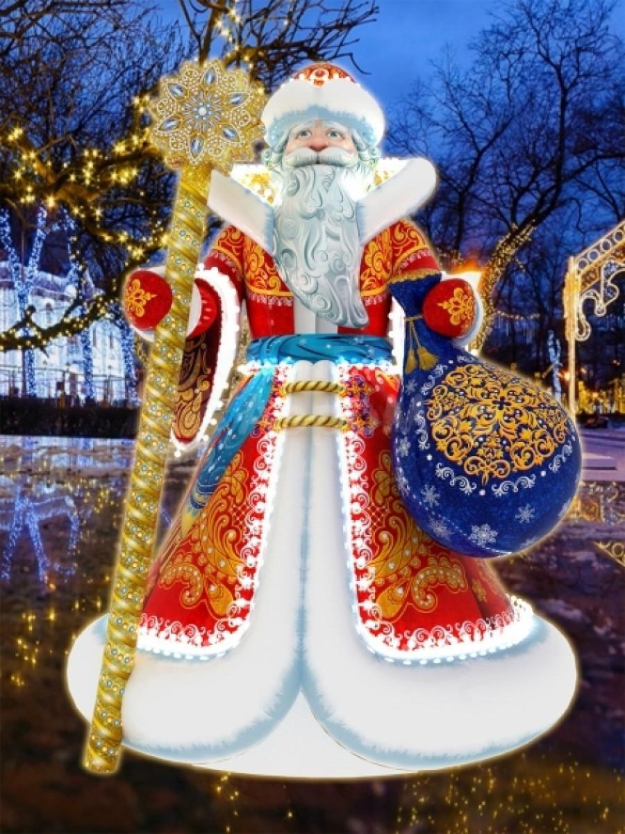 Надувная фигура Дед Мороз Эксклюзив для улицы, с подсветкой - фото 1 - id-p218219505