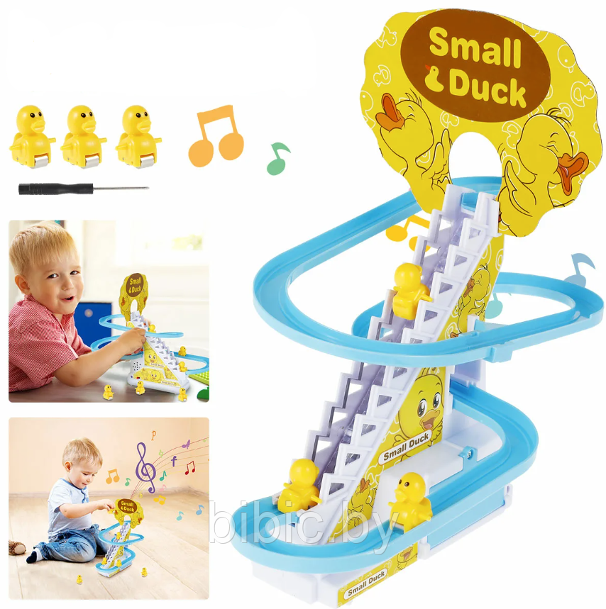 Детская интерактивная игрушка Утята на горке Small Duck, музыкальные развивающие игрушки антистресс для детей - фото 2 - id-p218272793
