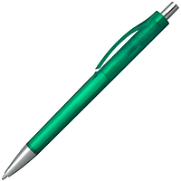 Ручка шариковая Хит, пластиковая, фрост, зеленая/серебро