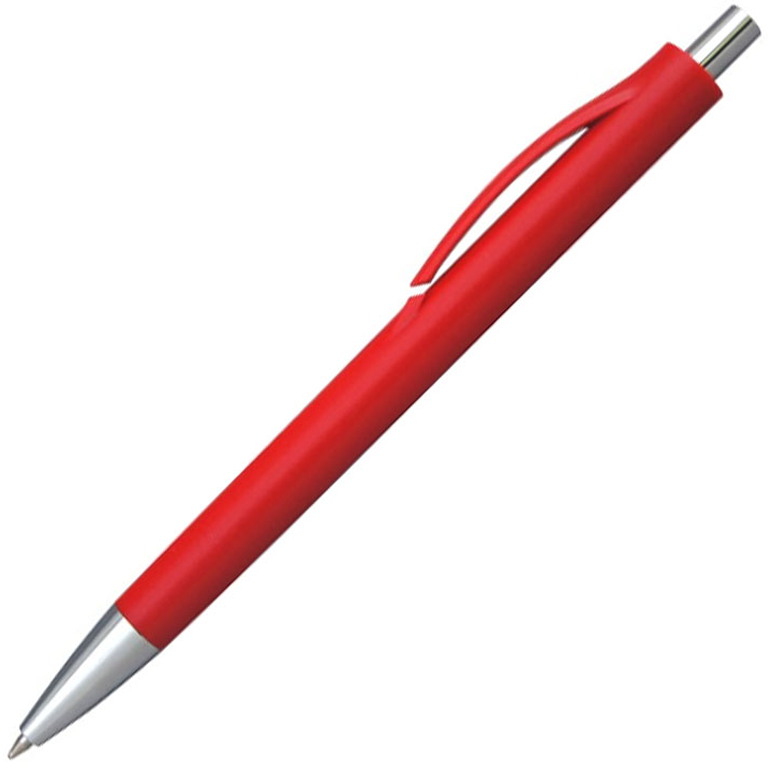 Ручка шариковая Хит, пластиковая, красная/серебро - фото 1 - id-p218279380
