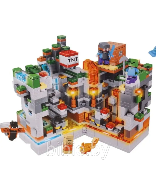 Детский конструктор Minecraft Светящаяся крепость Майнкрафт 810 серия my world аналог лего lego 551 деталь - фото 3 - id-p218280203