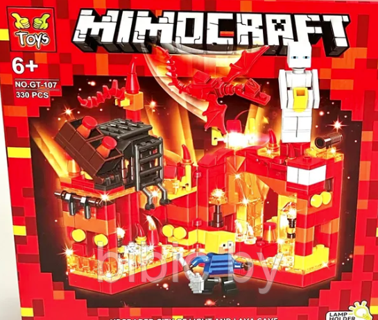 Детский конструктор Minecraft Серая крепость Майнкрафт GT-107 серия my world аналог лего lego 330 деталей - фото 2 - id-p218281170