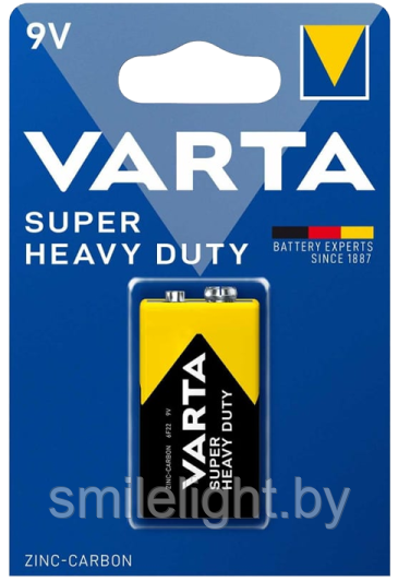 Элемент питания VARTA Super Heavy Duty 9V/6F22 Carbon 9V Bl.1 - фото 1 - id-p218270619