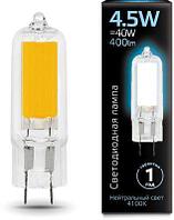 Лампа LED GAUSS G4, капсульная, 4.5Вт, G4, 10 шт. [107807204]