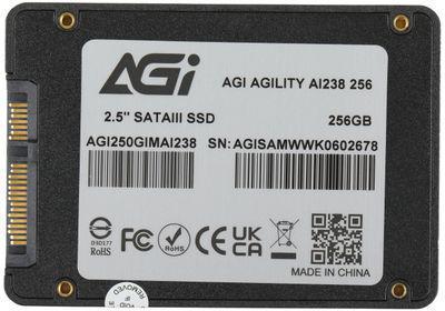 SSD накопитель AGI AI238 AGI250GIMAI238 256ГБ, 2.5", SATA III, SATA, rtl - фото 5 - id-p217679901