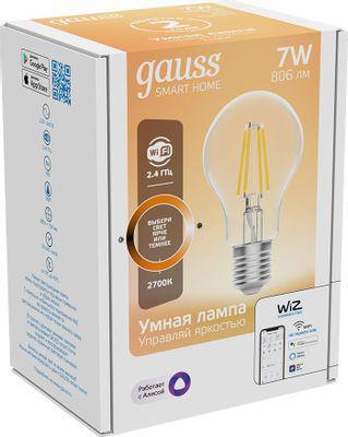 Умная лампа GAUSS Smart Home E27 белая 6.5Вт 806lm Wi-Fi (1шт) [1200112] - фото 8 - id-p215430970