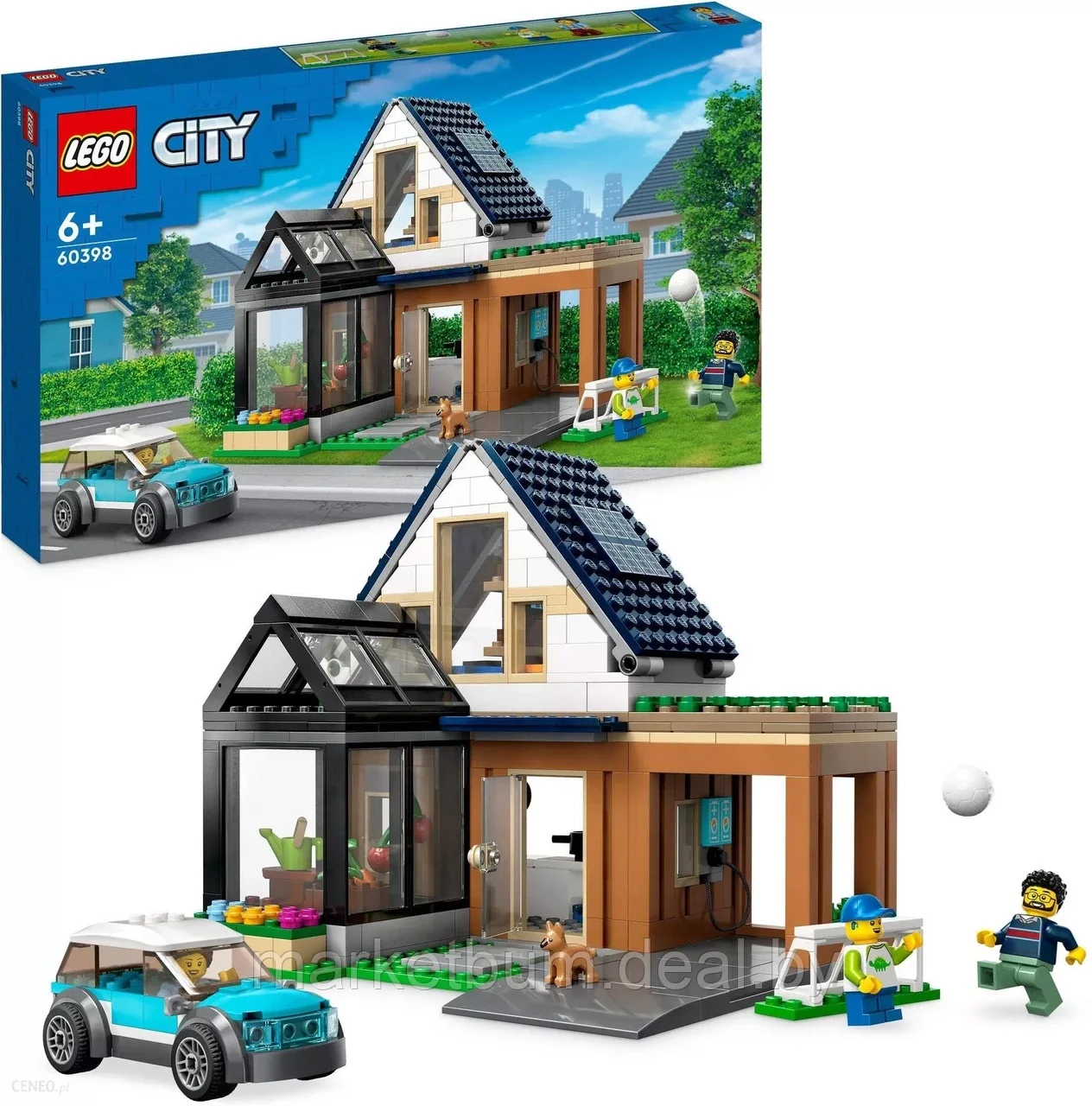 Конструктор LEGO City 60398, Семейный коттедж и электромобиль. - фото 1 - id-p215520244