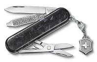 Складной нож Victorinox Classic Brilliant Carbon, функций: 5, 58мм, черный / серебристый, коробка подарочная