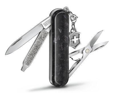 Складной нож Victorinox Classic Brilliant Carbon, функций: 5, 58мм, черный / серебристый, коробка подарочная - фото 4 - id-p217622988