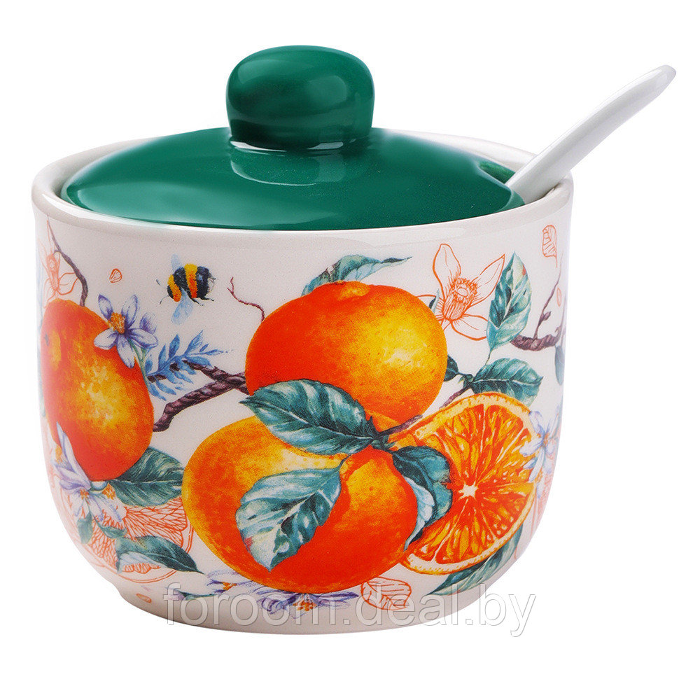 Сахарница 300мл с крыжкой и ложкой Appetite Orange fruit ZFC045-7 - фото 1 - id-p218283553