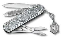 Складной нож Victorinox Classic Brilliant Damast, функций: 5, 58мм, серебристый , коробка подарочная