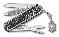 Складной нож Victorinox Classic Brilliant Crystal, функций: 5, 58мм, черный / серебристый, коробка подарочная