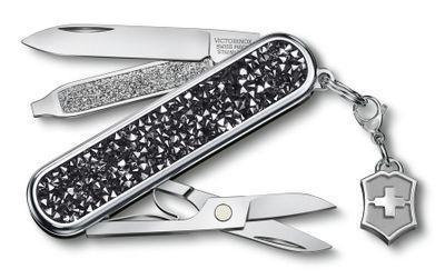 Складной нож Victorinox Classic Brilliant Crystal, функций: 5, 58мм, черный / серебристый, коробка подарочная - фото 1 - id-p217623351