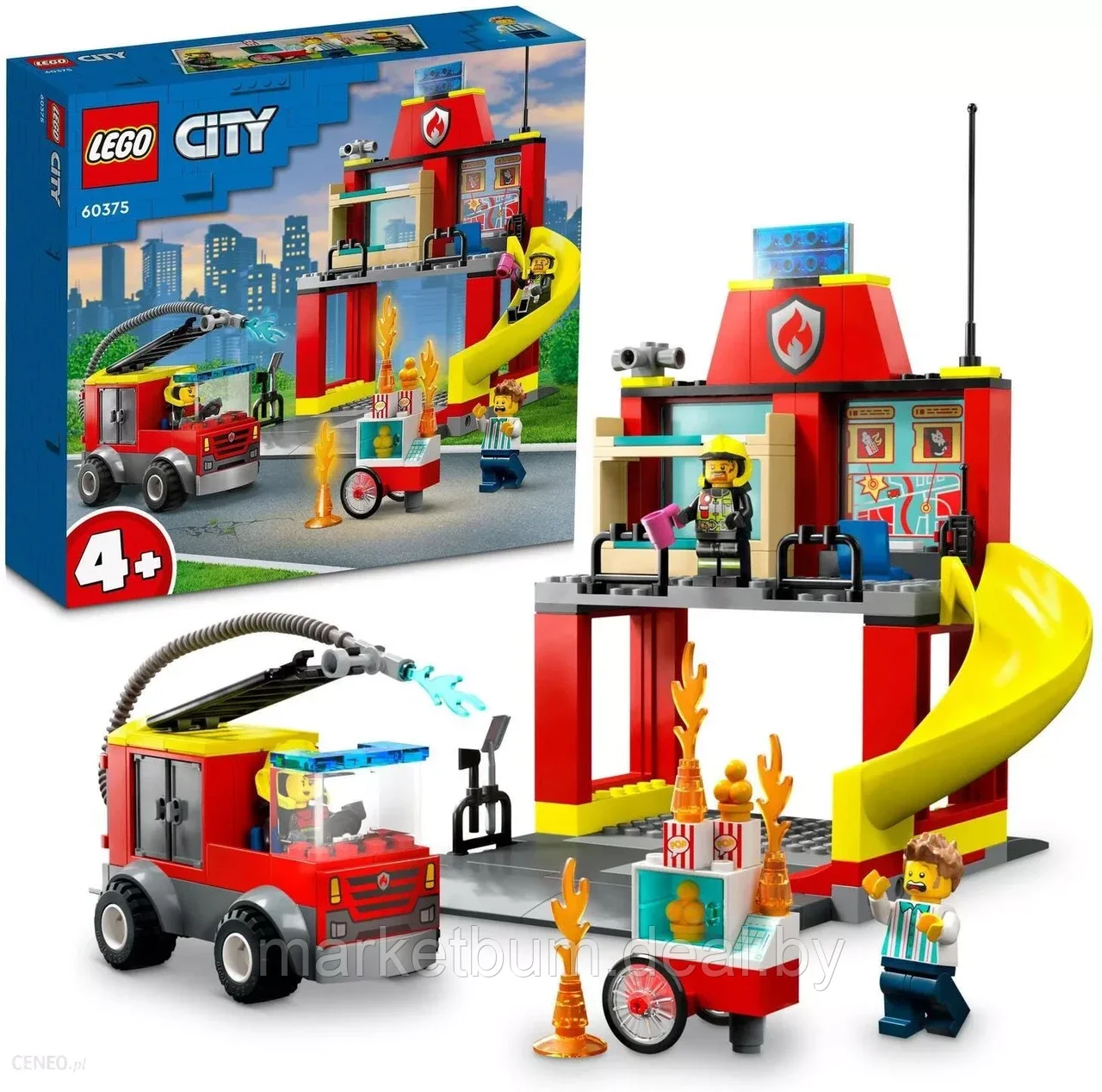 Конструктор LEGO City 60375, Пожарная часть и пожарная машина - фото 1 - id-p215520430