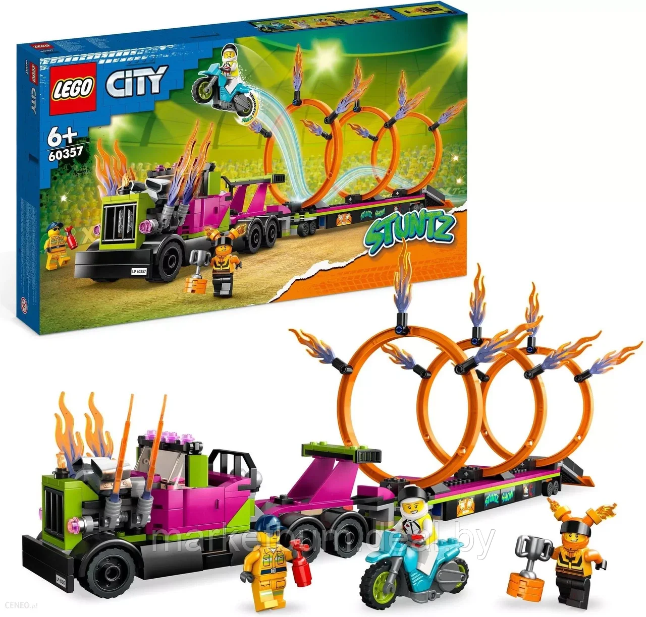 Конструктор LEGO City 60357, Трюковый-грузовик и огненные кольца - фото 1 - id-p215594929