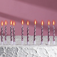 Свечи в торт Спираль Розовый металлик, 10 шт