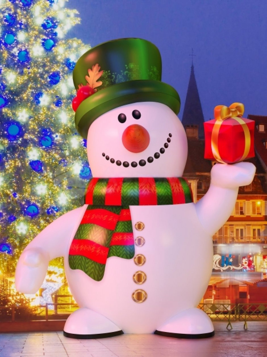 Надувной Снеговик для оформления праздничной площадки - фото 1 - id-p218219472