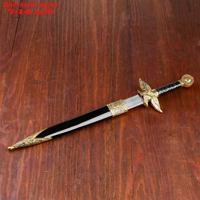 Сув-ое оружие кортик ножны металл золотой орел в виде упора рукояти огранка на ножнах 39 см - фото 3 - id-p218240365