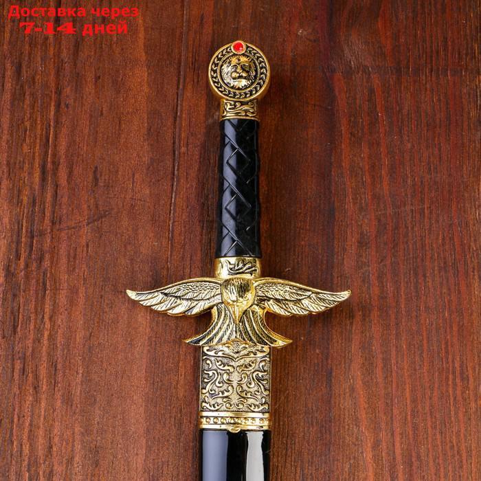 Сув-ое оружие кортик ножны металл золотой орел в виде упора рукояти огранка на ножнах 39 см - фото 5 - id-p218240365