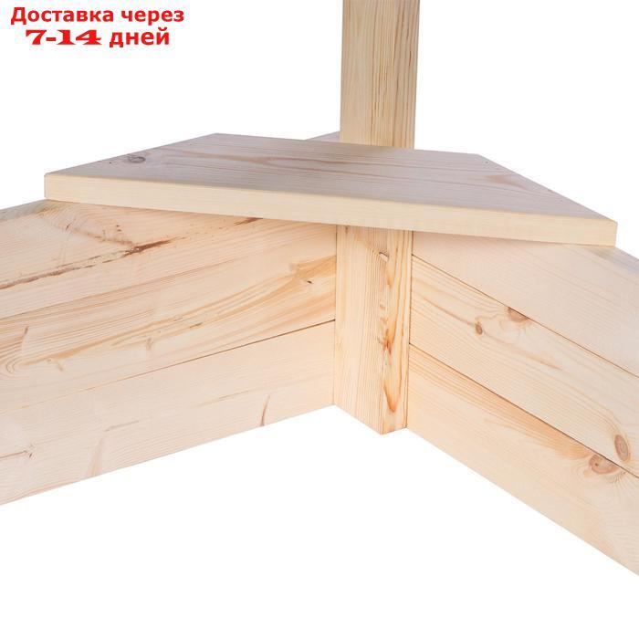 Песочница деревянная с крышей, 150 × 150 × 24/160 см, без покраски, "Домик" - фото 5 - id-p218242344