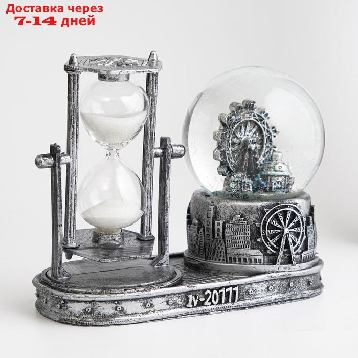Часы песочные "Лондонское колесо обозрения",  с подсветкой, 16х8х13.5 см, (3ааа)   441210