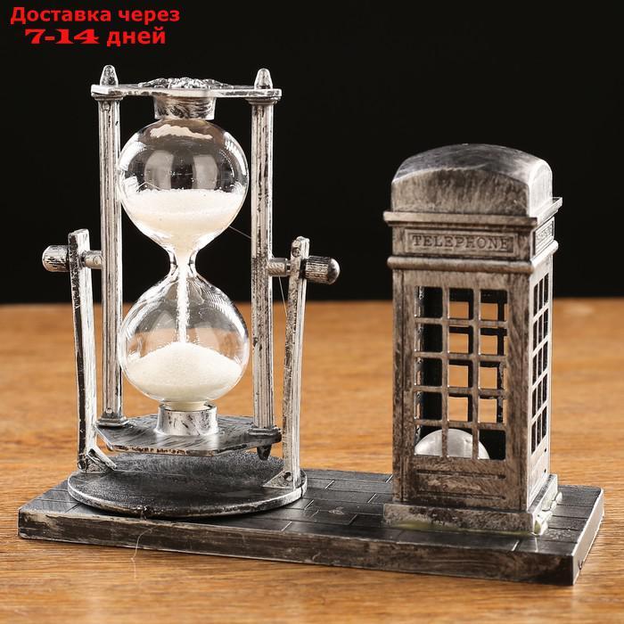 Часы песочные "Красная будка", с подсветкой, 15.5х6.5х12.5 см - фото 2 - id-p218242361