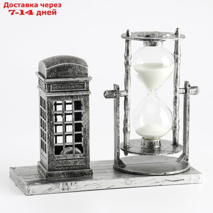 Часы песочные "Красная будка", с подсветкой, 15.5х6.5х12.5 см - фото 5 - id-p218242361