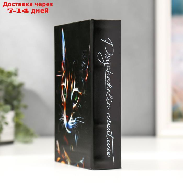 Сейф-книга дерево кожзам "Кошка в лучах лазера" 21х13х5 см - фото 4 - id-p218242496