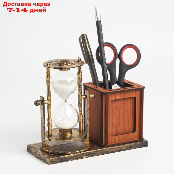 Часы песочные "Селин" с карандашницей и фоторамкой, 15.5х6.4х12 см - фото 1 - id-p218240608