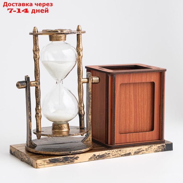 Часы песочные "Селин" с карандашницей и фоторамкой, 15.5х6.4х12 см - фото 3 - id-p218240608