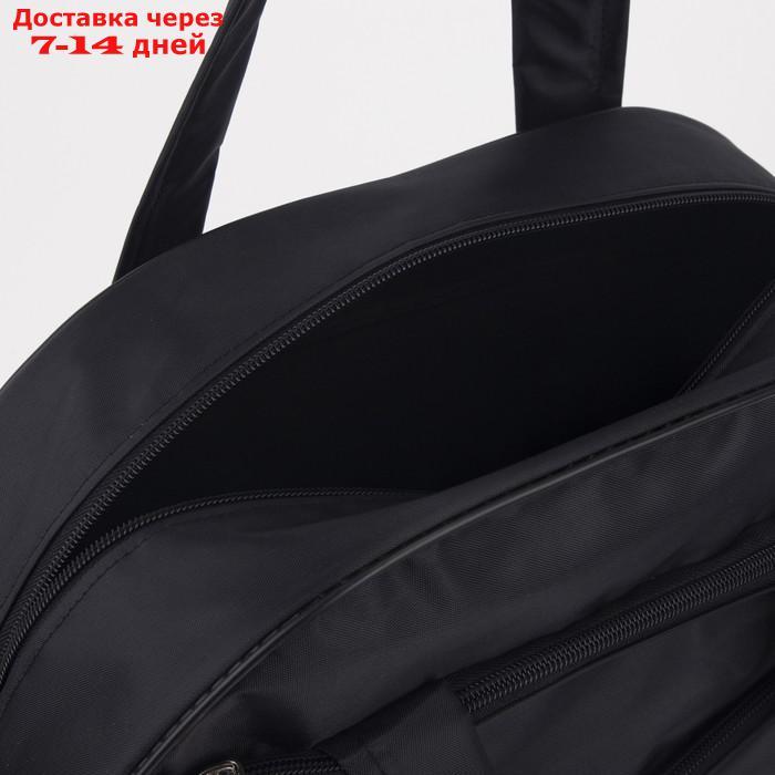 Сумка спортивная, отдел на молнии, наружный карман, длинный ремень, цвет чёрный - фото 3 - id-p218240937