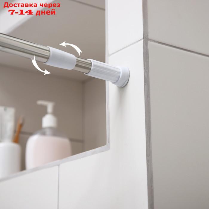 Карниз для ванной комнаты, телескопический, 70-120 см, стальной - фото 5 - id-p218243490