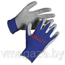 Перчатки нейлоновые с латексным обливом (цвет серо-синий)