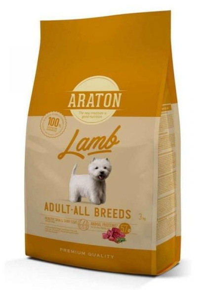Сухой корм для собак ARATON LAMB Adult All Breeds для всех пород 15кг (Литва) развес - фото 1 - id-p218290241