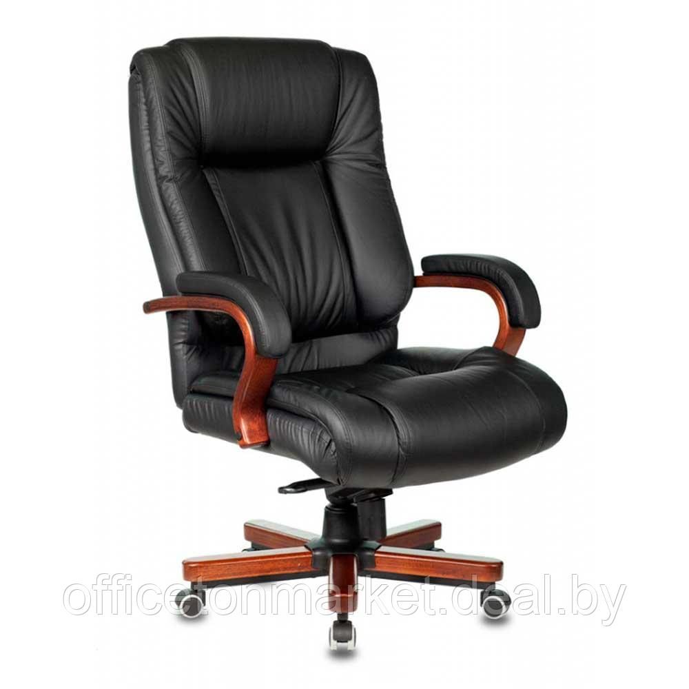 Кресло для руководителя Бюрократ "T-9925WALNUT", кожа, дерево, черный - фото 1 - id-p218287713
