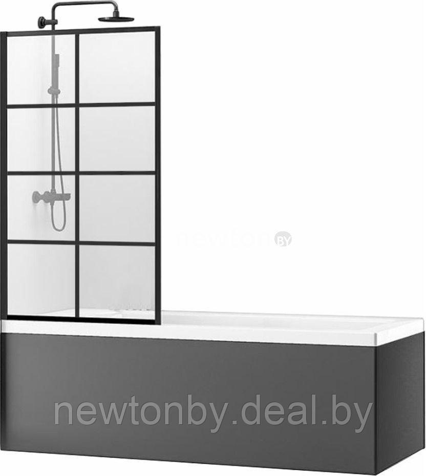 Стеклянная шторка для ванны Rea Lagos-1 70 (черный/прозрачное стекло) - фото 1 - id-p201825231